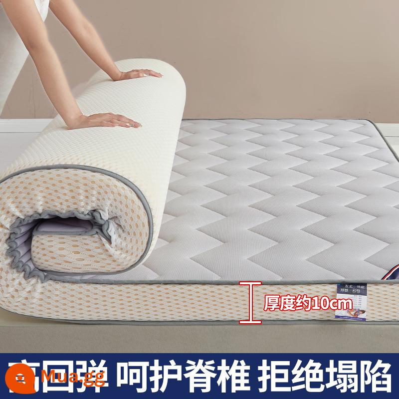 Nệm đệm nhà dày chiếu tatami chiếu ký túc xá sinh viên nệm đơn cứng chiếu mùa đông cho thuê thảm đặc biệt - Cao 10cm - kiểu M ba chiều - xám nhạt [Lưới thoáng mắt chim - Nệm Bốn Mùa - Hút Ẩm và Hút Mồ Hôi]