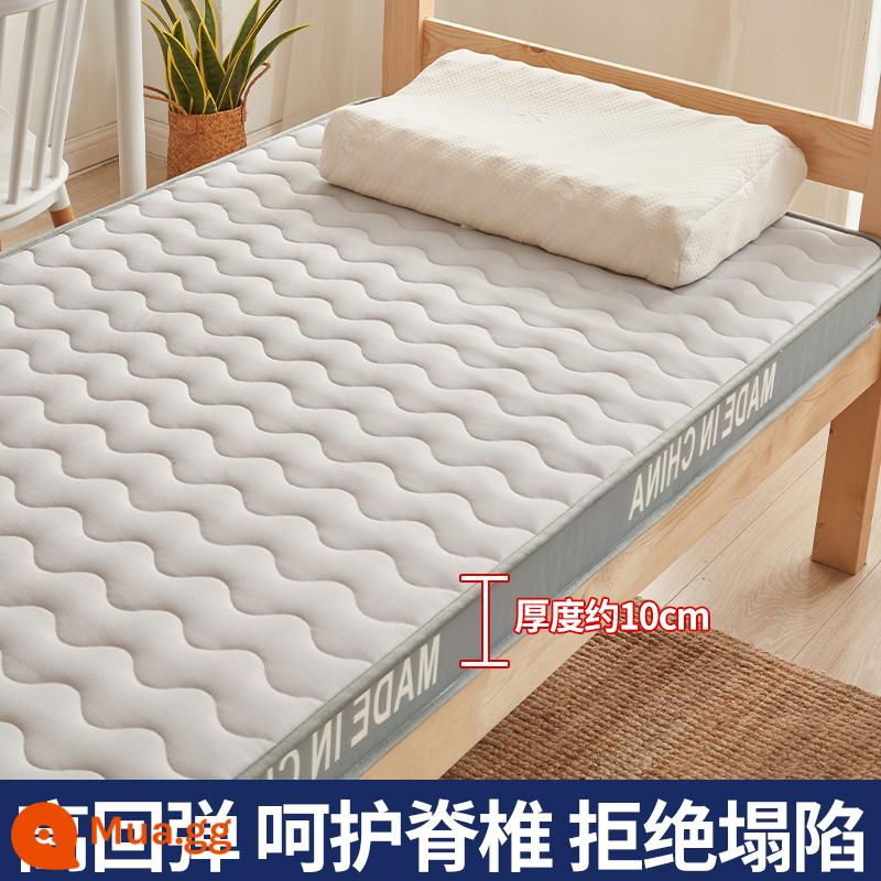 Nệm đệm nhà dày chiếu tatami chiếu ký túc xá sinh viên nệm đơn cứng chiếu mùa đông cho thuê thảm đặc biệt - Cao 10cm - kiểu sóng ba chiều - xám nhạt [Lưới thoáng mắt chim - Nệm Bốn Mùa - Hút Ẩm và Hút Mồ Hôi]