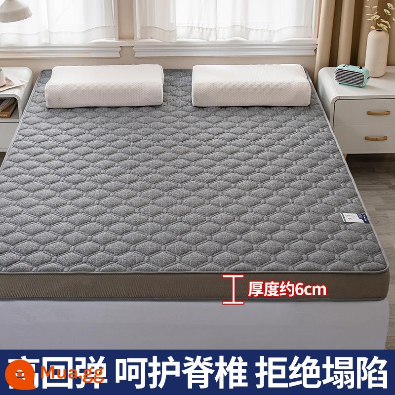 Nệm đệm nhà dày chiếu tatami chiếu ký túc xá sinh viên nệm đơn cứng chiếu mùa đông cho thuê thảm đặc biệt - Cao 6cm - Hình thoi ba chiều - Xám đậm [Lưới thoáng mắt chim - Nệm Bốn Mùa - Hút Ẩm và Mồ Hôi]