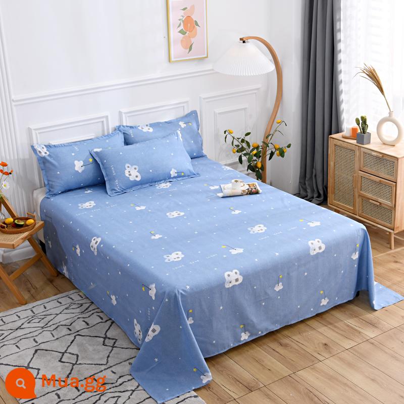 Người Nam Cực đã giặt ga trải giường cotton ký túc xá đơn sinh viên giường đôi 1,5m ký túc xá trẻ em ga chăn nam - Chiếu sáng ngôi sao-XL