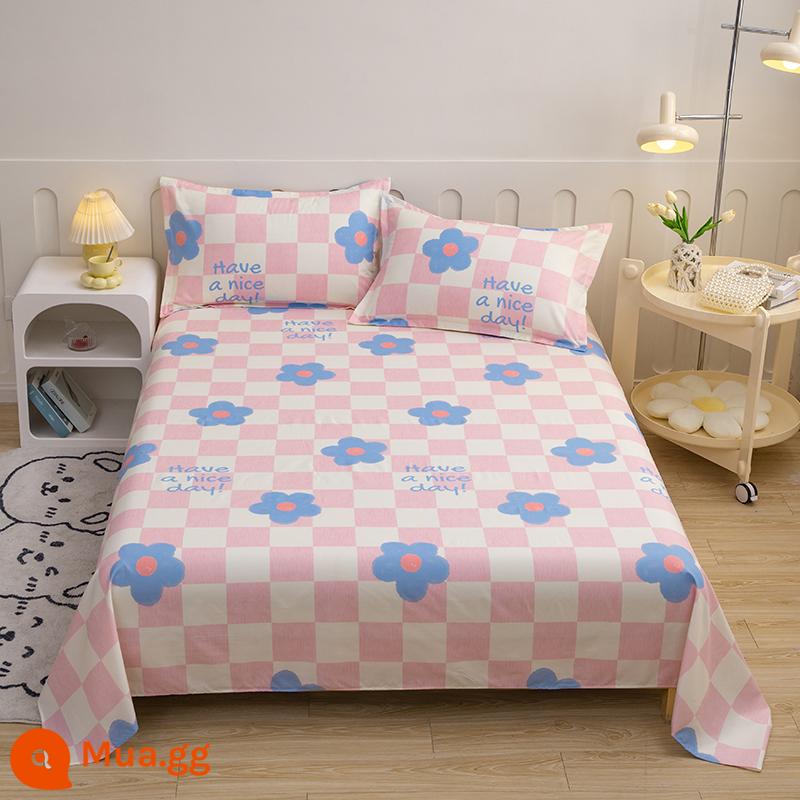 Người Nam Cực đã giặt ga trải giường cotton ký túc xá đơn sinh viên giường đôi 1,5m ký túc xá trẻ em ga chăn nam - Mẫu bàn cờ-XL