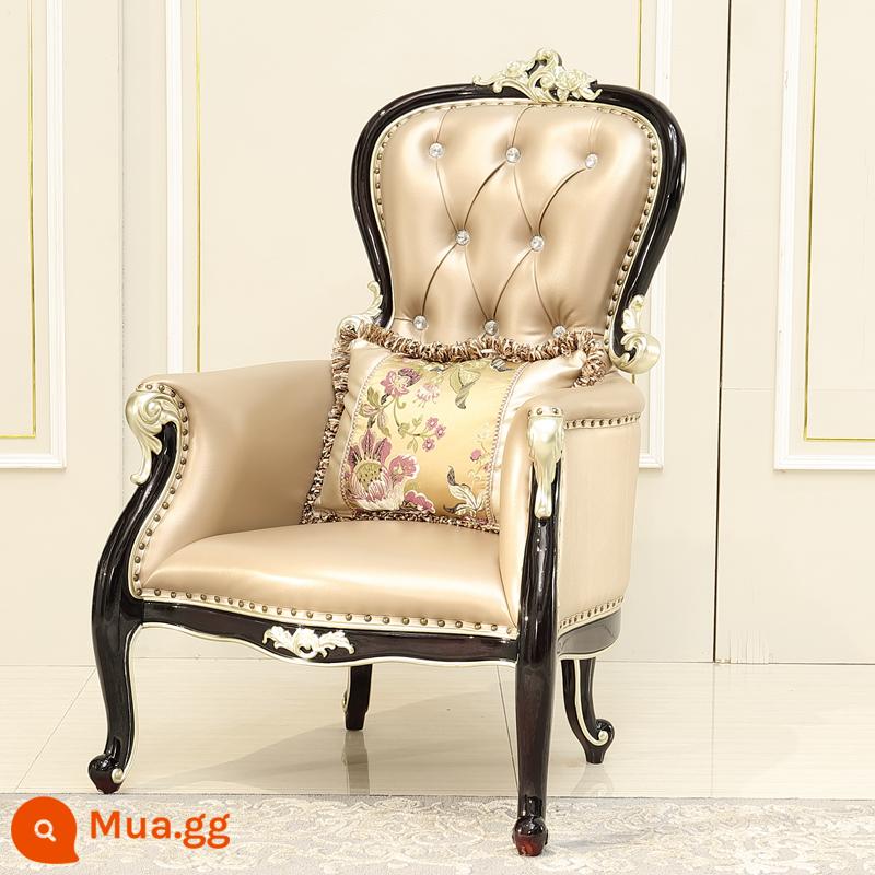 Sofa da phong cách châu Âu kết hợp gỗ nguyên khối lớp da bò cao cấp Nội thất phòng khách kiểu Mỹ sang trọng 123 sofa châu Âu đơn giản - ghế phòng chờ