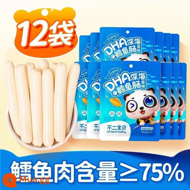 Fuji Baby Double DHA Cod Salumba 75%Cá Cá Hàm lượng thịt 90g/Túi đồ ăn nhẹ trẻ em - 12 túi xúc xích cá tuyết Fuji Baby 90g