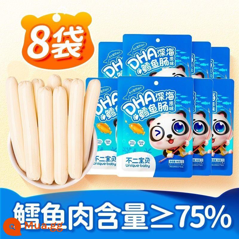 Fuji Baby Double DHA Cod Salumba 75%Cá Cá Hàm lượng thịt 90g/Túi đồ ăn nhẹ trẻ em - 8 túi xúc xích cá tuyết Fuji Baby 90g