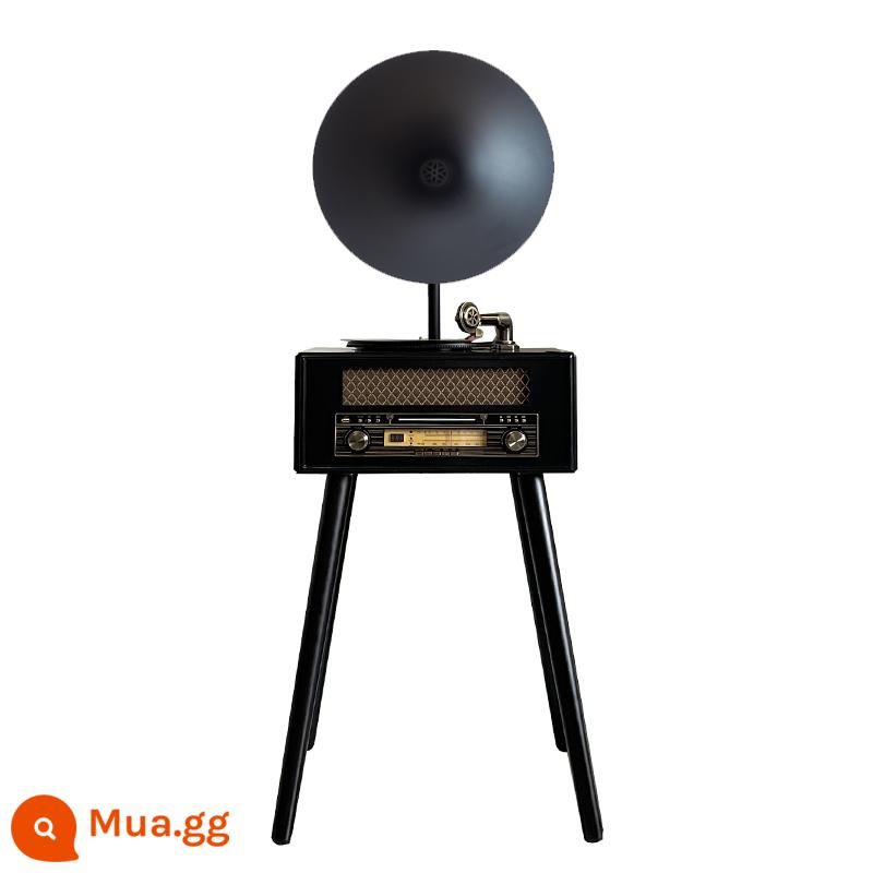 Otieno Pháp Hiện Đại Châu Âu Và Mỹ Retro Máy Quay Đĩa Điện Ghi Âm Thanh Bluetooth Loa Lớn Vinyl Ghi Âm - Loa đen + đen