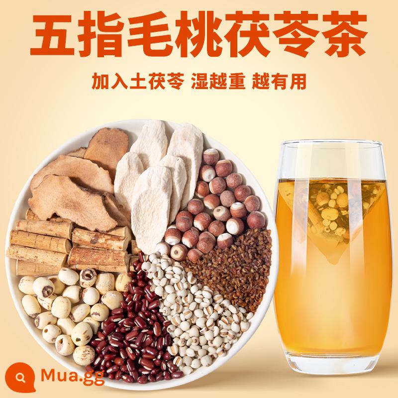 Rễ đào Five Fingers 500g Chính thức Flagship Store Smilax Gorgon Seed Barley Yam Hàng khô Trung Quốc Herbal Soup Nguyên liệu - Trà hút ẩm Wuzhi Peach Poria (30 túi)