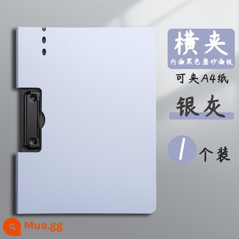 Bảng thư mục A4 kẹp thông tin cuộc họp đa chức năng bảng viết ngang sách bảng bảng văn phòng phẩm đồ dùng văn phòng học sinh sử dụng bài kiểm tra để sắp xếp hiện vật tài liệu phát thư mục hợp đồng tập tin clip bài phát biểu nháp clip kẹp đôi - Đĩa đơn [ngang] màu xám bạc