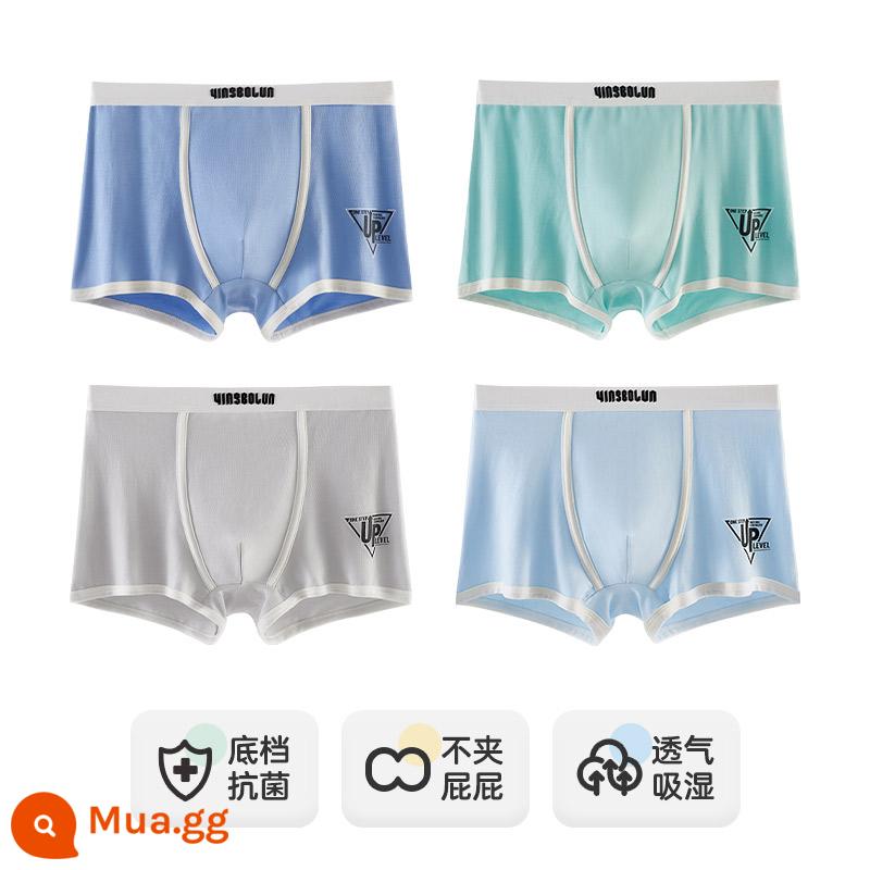 Inblen Quần Lót Trẻ Em Bé Trai Modal Cotton Boxer Thiếu Niên Sinh Viên Quần Lót Boxer Bé Trai Lớn - 10483 bốn gói