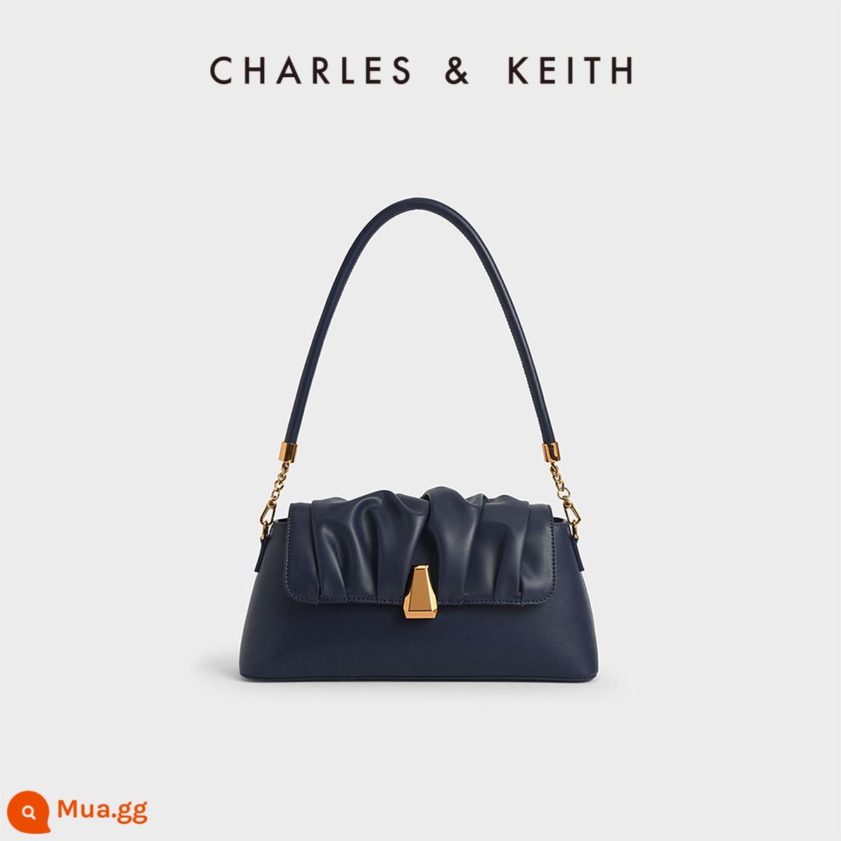 [Cửa hàng túi độc] CHARLES&KEITH thật ngọt ngào CK2-20671244 Túi xách nữ xách tay một vai - Màu xanh hải quân đậm