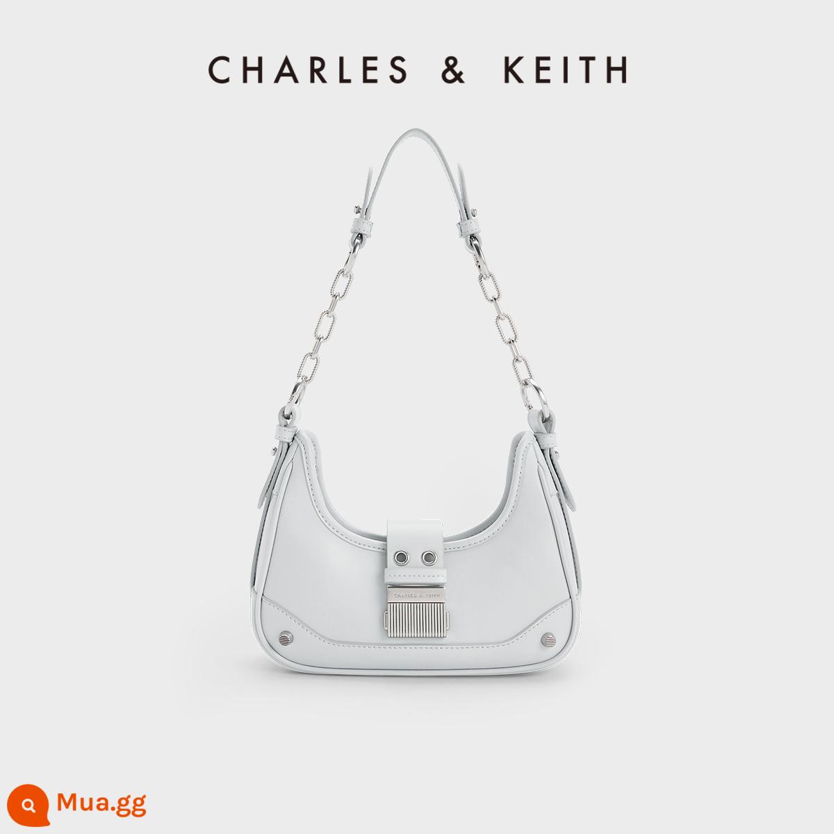 Sản phẩm mới mùa xuân CHARLES&KEITH23 CK2-40271053 túi đeo nách móc xích túi mặt trăng túi nữ - Xám NhạtXám Nhạt