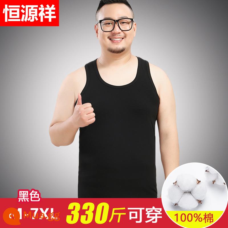 Hengyuanxiang cộng với phân bón và mở rộng vest nam bông nguyên chất bên trong mặc rộng kích thước lớn mùa hè cotton thể thao yếm trong áo - [Gói đơn] Đen