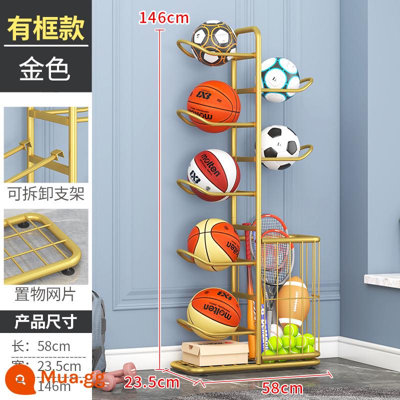 Lớp lưu trữ bóng rổ Nội thất Phòng Children Stroke Stroke Balls Bermament cầu lông lưu trữ Basin Basin - 5 lớp vàng [kiểu đóng khung nâng cấp] cao 146CM