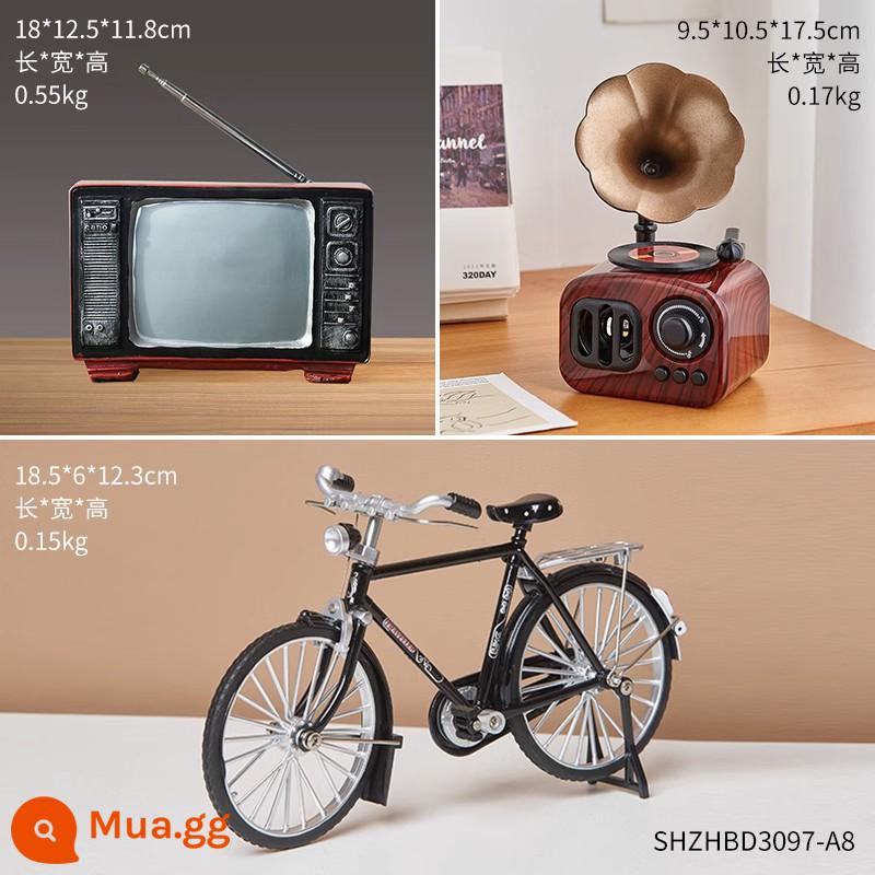 Sáng tạo cổ điển retro hai tám thanh mô hình xe đạp trang trí tủ phim và tivi trang trí tủ rượu đồ vật cũ hoài cổ - Bộ ba món đồ trang trí cổ điển 3 [Loạt kỷ niệm]