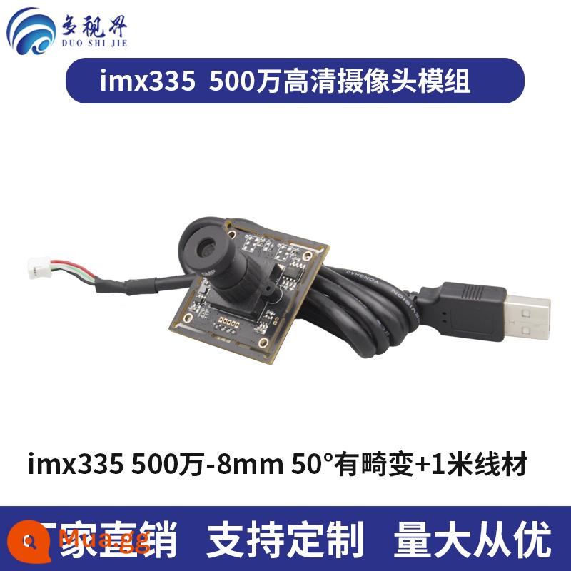 Mô-đun máy ảnh USB 5 triệu pixel độ nét cao imx335 Android Raspberry Pi Linux nhận dạng khuôn mặt không cần trình điều khiển - imx335 5 triệu-8 mm 50° có biến dạng