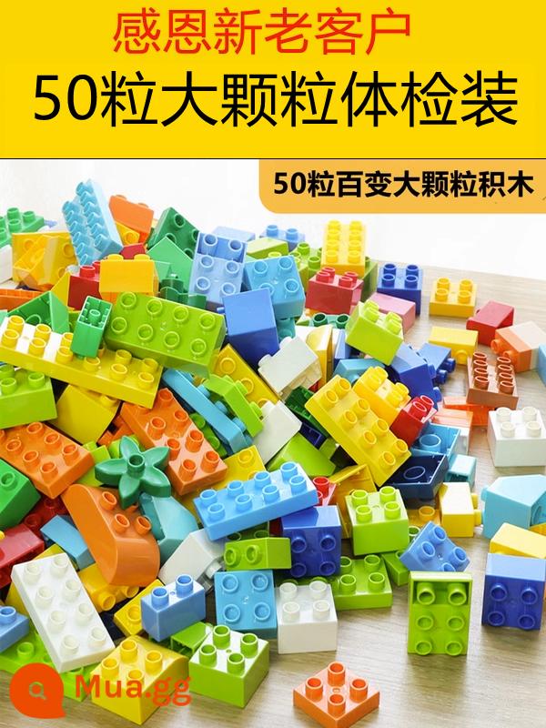 Trẻ Em Khối Xây Dựng Bàn Đa Năng Kích Thước Các Hạt Giáo Dục Sớm Bé Xếp Hình Sơ Đồ Lắp Ráp Bé Trai Và Bé Gái Đồ Chơi Trí Não - Túi 50 khối xây dựng lớn