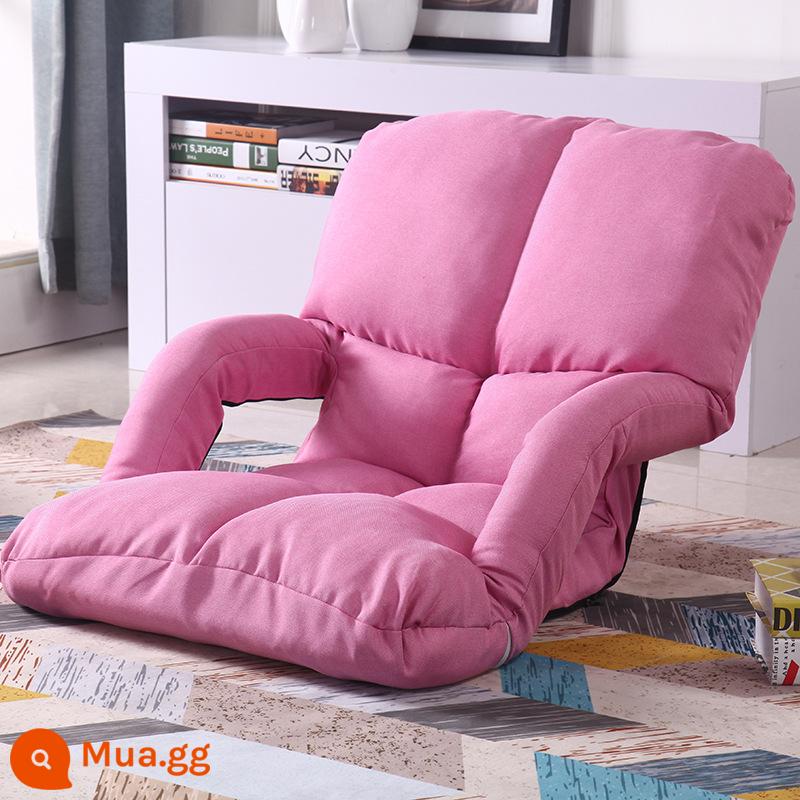 Đệm sàn đệm lười tích hợp cửa sổ bay ghế đệm giường sofa tatami nhật bản có tựa lưng - [Phong cách thoải mái mở rộng] Màu hồng vải lanh-sang trọng