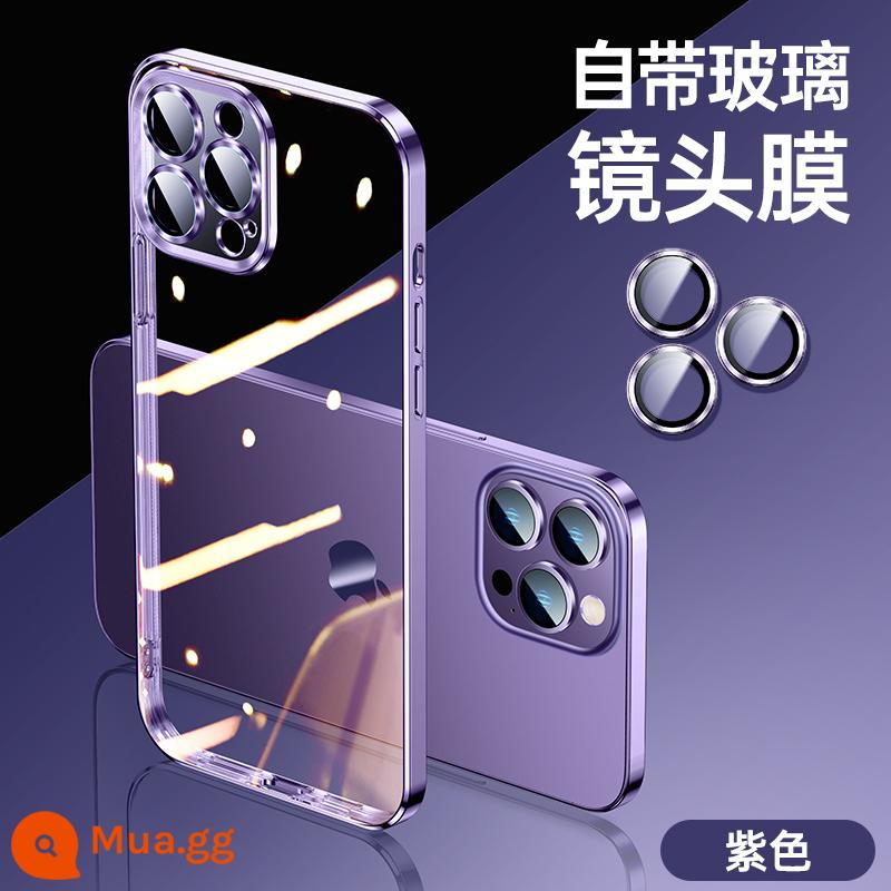 [SF Express] Áp dụng cho ốp điện thoại di động Apple 14ProMax iPhone14Pro mới trong suốt 13 ốp bảo vệ chống rơi 14plus ống kính bao gồm tất cả 12 silicon siêu mỏng cao cấp cảm giác nam và nữ i - [Tím] Đi kèm với phim ống kính ★Không bị ố vàng★Có lưới chống bụi