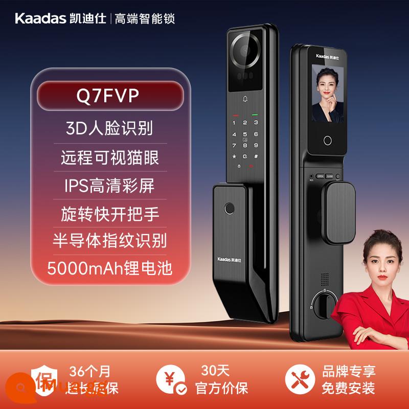 Cadiz Q7FVP3D mặt màn hình lớn mắt mèo mật khẩu khóa cửa thông minh chống trộm - [Q7FVP-Giảm giá trực tiếp trong thời gian có hạn] Mặt 3D siêu cảm quang + mắt mèo nhìn từ xa + màn hình lớn liên lạc nội bộ cực rõ