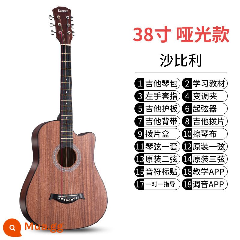 Cameron veneer acoustic đàn guitar dân gian đàn guitar 41 inch mới bắt đầu học sinh nữ nam người mới nhập đàn guitar lưới đàn piano màu đỏ - Sapele 38 inch + trọn bộ