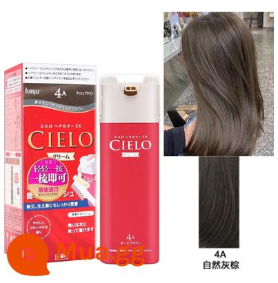 Kem nhuộm tóc hoyu Xuanruo cielo nhập khẩu chính gốc từ Mỹ để che tóc trắng thực vật nguyên chất tại nhà - 4A nâu xám tự nhiên