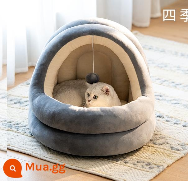 Zeze Christmas Elk Cat West Mùa đông ấm áp và dày bán không gian lớn không gian tháo rời PET Bed Bed Dog House - Tổ yurt nhung pha lê màu be