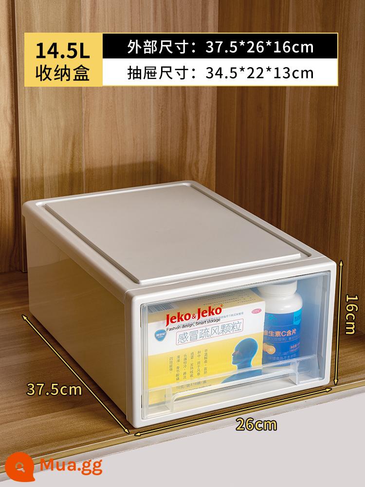 Hộ gia đình loại ngăn kéo hộp thuốc dung tích lớn hộp thuốc nhiều tầng trọn bộ hộp đựng thuốc y tế hộp thuốc nhỏ - Dung tích lớn 14.5L [có thể phóng to hộp thuốc], ngăn kéo êm ái, không bị kẹt