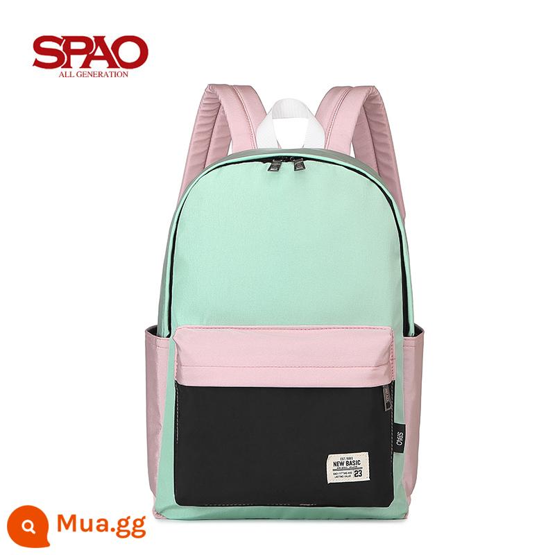 Spao Ba Lô Đại Học Hàn Quốc Học Sinh Trung Học Nam Nữ Đại Học Phong Cách Ba Lô Chống Thấm Nước Túi Máy Tính 15.6 Inch - Màu xanh phong cách mới