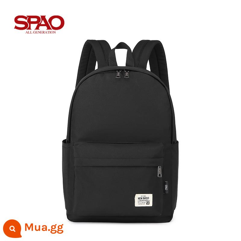 Spao Ba Lô Đại Học Hàn Quốc Học Sinh Trung Học Nam Nữ Đại Học Phong Cách Ba Lô Chống Thấm Nước Túi Máy Tính 15.6 Inch - Màu đen phong cách mới