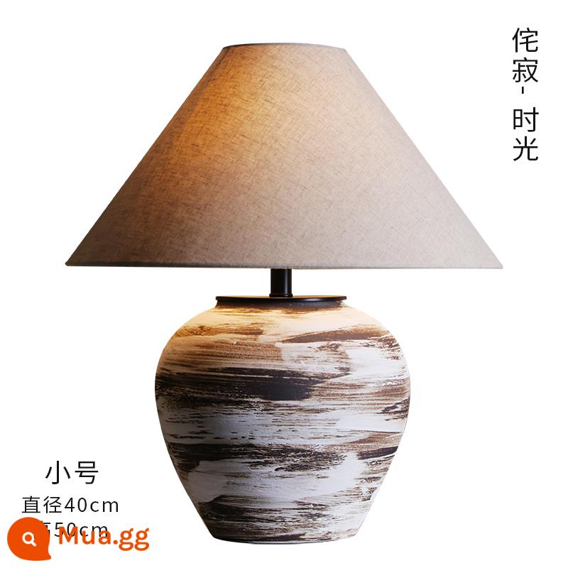 Đèn bàn wabi-sabi kiểu Trung Quốc mới theo phong cách Nhật Bản Cảnh Đức Trấn nồi gốm phòng ngủ cổ điển cạnh giường ngủ đèn phòng khách thương mại nước ngoài homestay đèn - Đồ đá Wabi-Sabi—Kèn kèn của thời gian