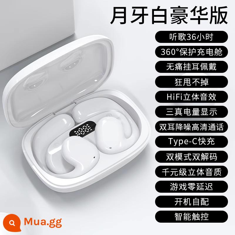 Tai nghe Bluetooth không dây giảm tiếng ồn loại 2023 thể thao mới thời lượng pin dài phù hợp cho Huawei và Apple - Phiên bản Deluxe - Trắng [Thoải mái khi đeo + Không thể sử dụng thường xuyên + Chống nước và mồ hôi + Màn hình kỹ thuật số thông minh + Cuộc gọi giảm tiếng ồn + Thời lượng pin siêu dài]