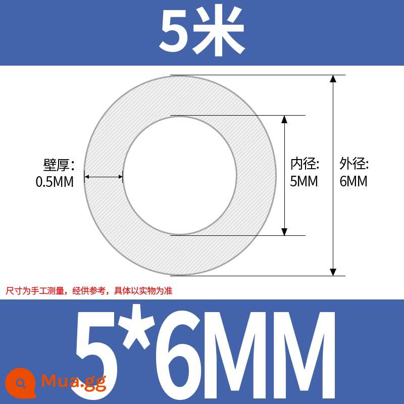 Ống Silicone Ống Cao Su Silicone Không Mùi Thực Phẩm Cấp Ống Nước Hộ Gia Đình Chịu Nhiệt Độ Cao Đàn Hồi Trong Suốt Vòi - 5*6mm (giá 5 mét)