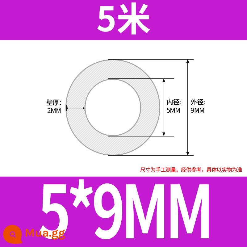 Vòi silicone vòi ống cao su chịu nhiệt độ cao cao su silicone ống nước 2/3/4/5/6/8/10/12/16/19mm - 5*9 (giá 5 mét