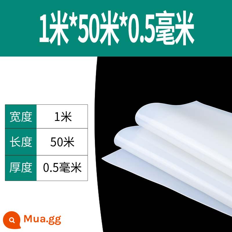 Tấm cao su silicon Miếng đệm silicon Cao su silicon chịu nhiệt độ cao Tấm cao su silicon Tấm cao su silicon Đệm phẳng Miếng đệm dày Chế biến cao su silicon - Rộng 1 mét * dài 50 mét * dày 0,5mm