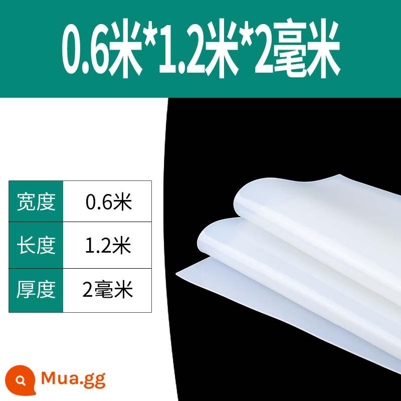 Tấm cao su silicon Miếng đệm silicon Cao su silicon chịu nhiệt độ cao Tấm cao su silicon Tấm cao su silicon Đệm phẳng Miếng đệm dày Chế biến cao su silicon - Chiều rộng 0,6m*Chiều dài 1,2m*Độ dày 2mm