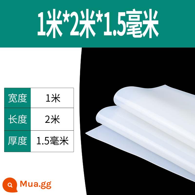 Tấm cao su silicon Miếng đệm silicon Cao su silicon chịu nhiệt độ cao Tấm cao su silicon Tấm cao su silicon Đệm phẳng Miếng đệm dày Chế biến cao su silicon - Chiều rộng 1 mét*Chiều dài 2 mét*Độ dày 1,5mm