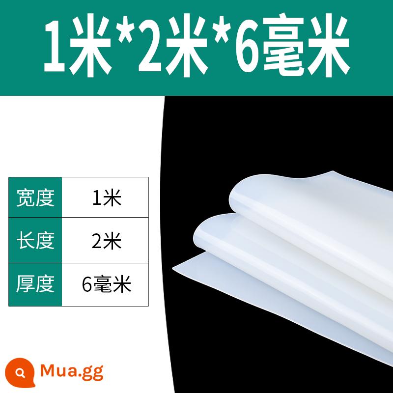 Tấm cao su silicon Miếng đệm silicon Cao su silicon chịu nhiệt độ cao Tấm cao su silicon Tấm cao su silicon Đệm phẳng Miếng đệm dày Chế biến cao su silicon - Rộng 1 mét * dài 2 mét * dày 6 mm