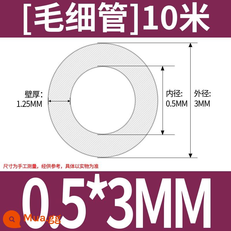 Ống Silicone Ống Cao Su Silicone Không Mùi Thực Phẩm Cấp Ống Nước Hộ Gia Đình Chịu Nhiệt Độ Cao Đàn Hồi Trong Suốt Vòi - 0,5mm * 3 mm (giá 10m)