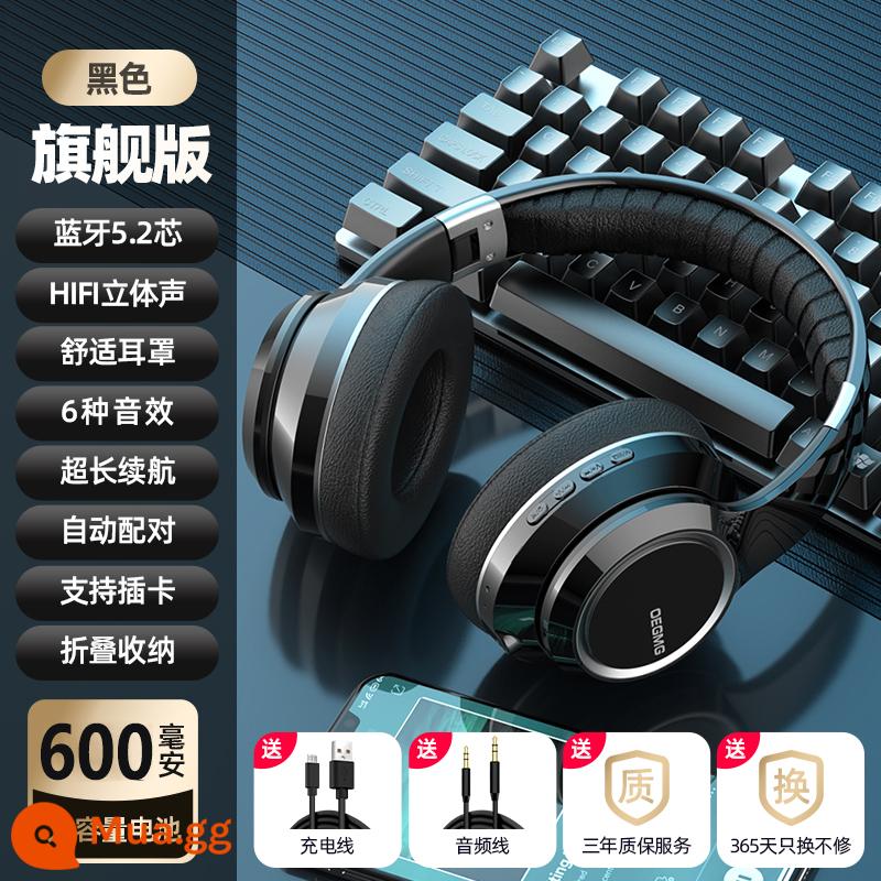 Tai nghe không dây Bluetooth E-Sport Tai nghe không dây Giảm tiếng ồn và cách âm để chơi game và chạy Tuổi thọ pin siêu dài Thích hợp cho Apple và Sony - Galaxy Edition Knight Black [Nắp tai giữa phù hợp với tai vừa và nhỏ] (chip Bluetooth 5.2 ☆ pin 600 mAh ☆ không có hiệu ứng ánh sáng)