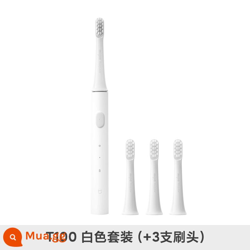 Xiaomi Mijia Sonic Bàn Chải Đánh Răng Điện T100 Hộ Gia Đình Có Thể Sạc Lại Vệ Sinh Tiệc Sinh Viên Chính Thức Hàng Đầu Dành Cho Các Cặp Đôi Nam Và Nữ - Bộ T100-trắng (+3 đầu cọ)