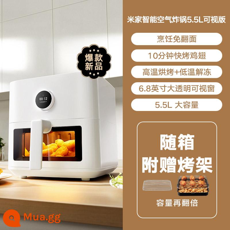 Sản phẩm mới sau 23 năm Nồi chiên không khí Xiaomi Mijia 5.5L phiên bản trực quan đa chức năng nồi chiên điện hoàn toàn tự động dành cho gia đình - Nồi chiên không dầu 5.5L