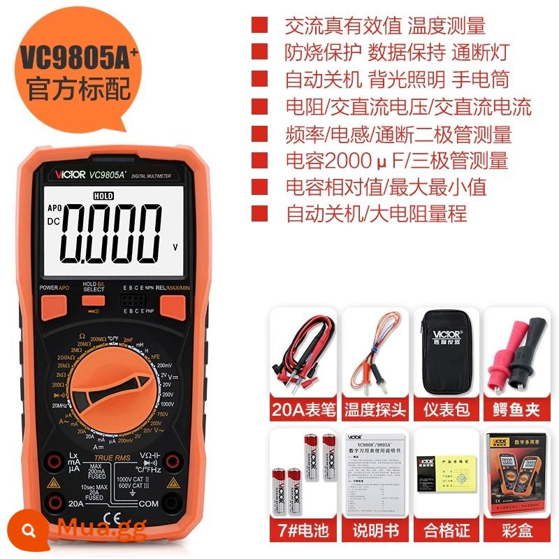 Đồng hồ vạn năng kỹ thuật số Victory VC890C + Điện áp AC và DC Dòng điện trở Bút đo vạn năng Bộ tiêu chuẩn - [Đồng hồ vạn năng Shengli]vc9805A+ đạt tiêu chuẩn