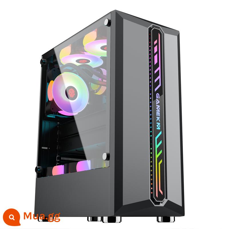 Wanjia Zunyao Máy Tính Để Bàn Kính Toàn Mặt Trong Suốt RGB Trò Chơi Làm Mát Bằng Nước ATX Bảng Lớn Ốp Lưng Chính - Mẫu kính cường lực Zunyao (đen obsidian)