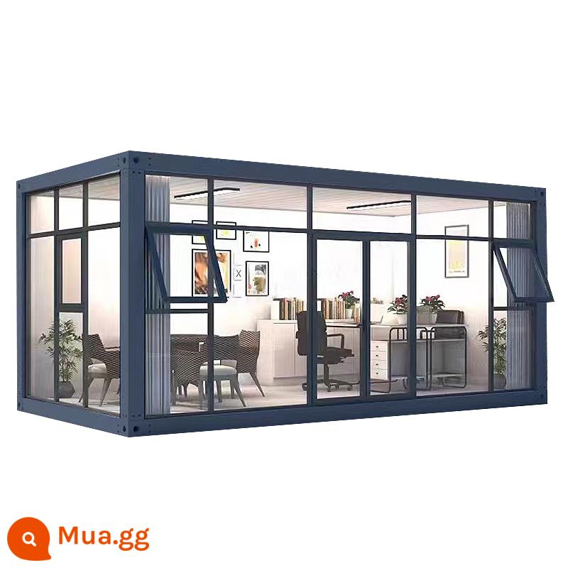 Nhà di động container sống nhà container lắp ráp nhanh công trường xây dựng có thể tháo rời kính nắng tường nhà di động nhà ván đơn giản - Trắng