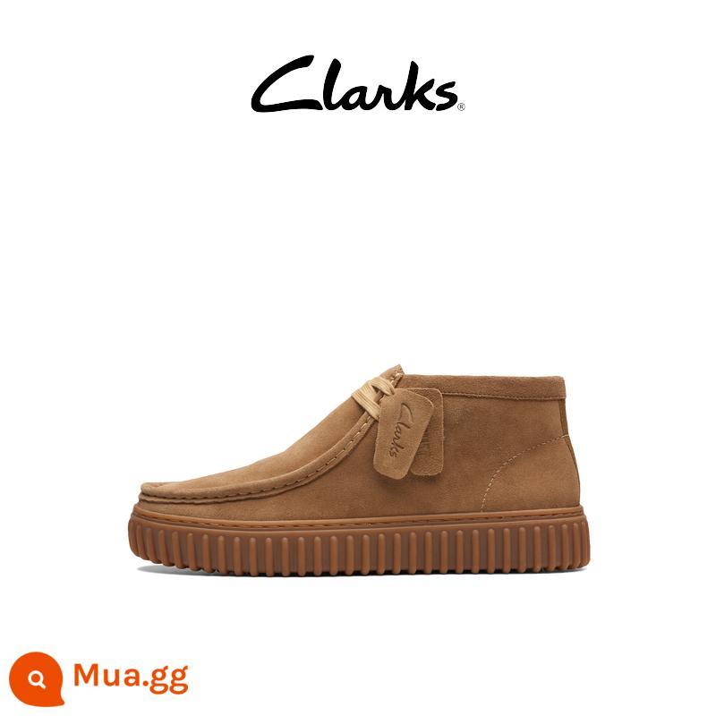 Giày bốt nam Clarks Qile Street Series thời trang phong cách retro hợp thời trang giày cao cổ thoải mái - Màu vàng đất 261736637