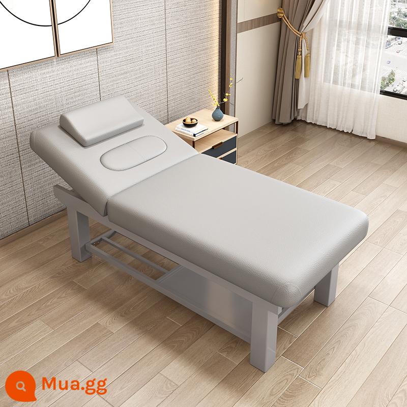 Solid Wood Beauty Bed Benc - Da rắn màu xám gỗ 185 * 70 khung màu xám