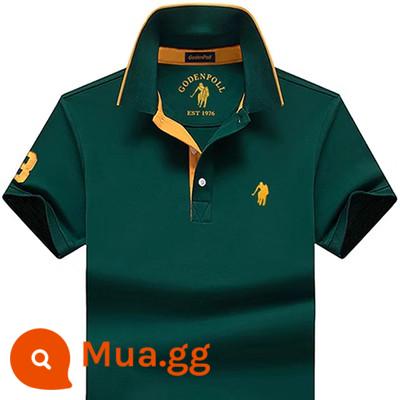 Tên tuổi lớn quốc tế chính hãng Ralph Lauren Polo Polo Áo sơ mi nam ngắn tay cotton dáng rộng ve áo công sở mùa hè cao cấp nửa tay - 22012 màu xanh lá cây