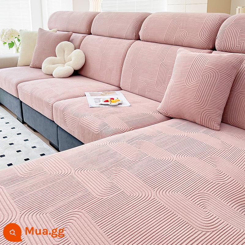 Bắc Âu Ghế Sofa Chống Trơn Trượt Thoáng Khí Ins Ghế Sofa Màu Bốn Mùa Đa Năng Tất Cả Bao Gồm Đa Năng Co Giãn Ghế Sofa - Mina-Rose Hồng