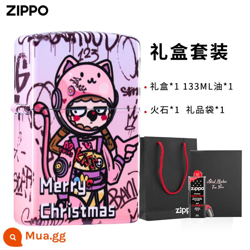 Bật lửa zippo chính hãng Zhibao bật lửa chúc sinh nhật phối màu cá tính in graffiti tặng bạn trai quà Tết - Tôi chúc bạn sinh nhật vui vẻ [hộp quà]