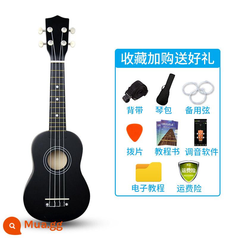 Đàn Ukulele cho trẻ em 21 inch hoạt hình nhỏ dễ thương Đàn Ukulele bé trai và bé gái người mới bắt đầu chơi đàn Ukulele - Magic Black 21 inch [Bàn phím bằng gỗ được nâng cấp]