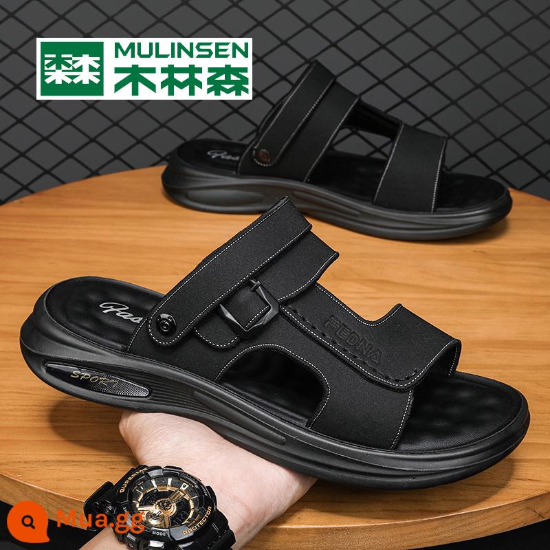 Mulinsen 2023 Giày Sandal Nam Bố Giày Mùa Hè Ngoài Trời Mang Kép Đi Biển Chống Trơn Trượt Và Dép Giày Lội Giày - đen